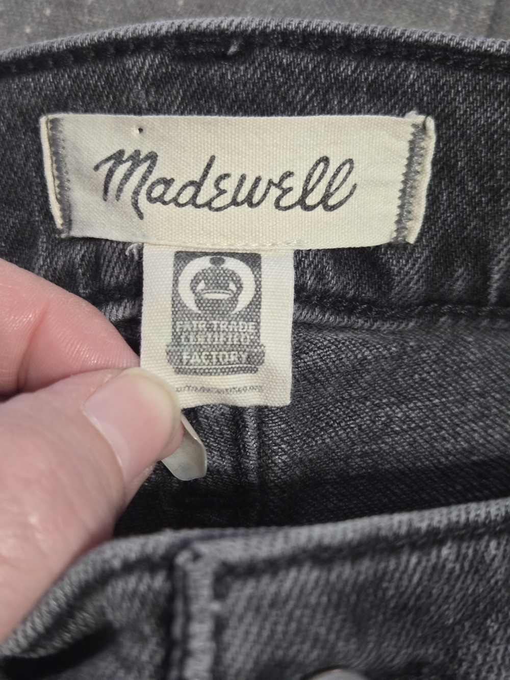 Madewell The Perfect Vintage Jean 23P Black High Rise Straight Crop Petite - Picture 2 of 8